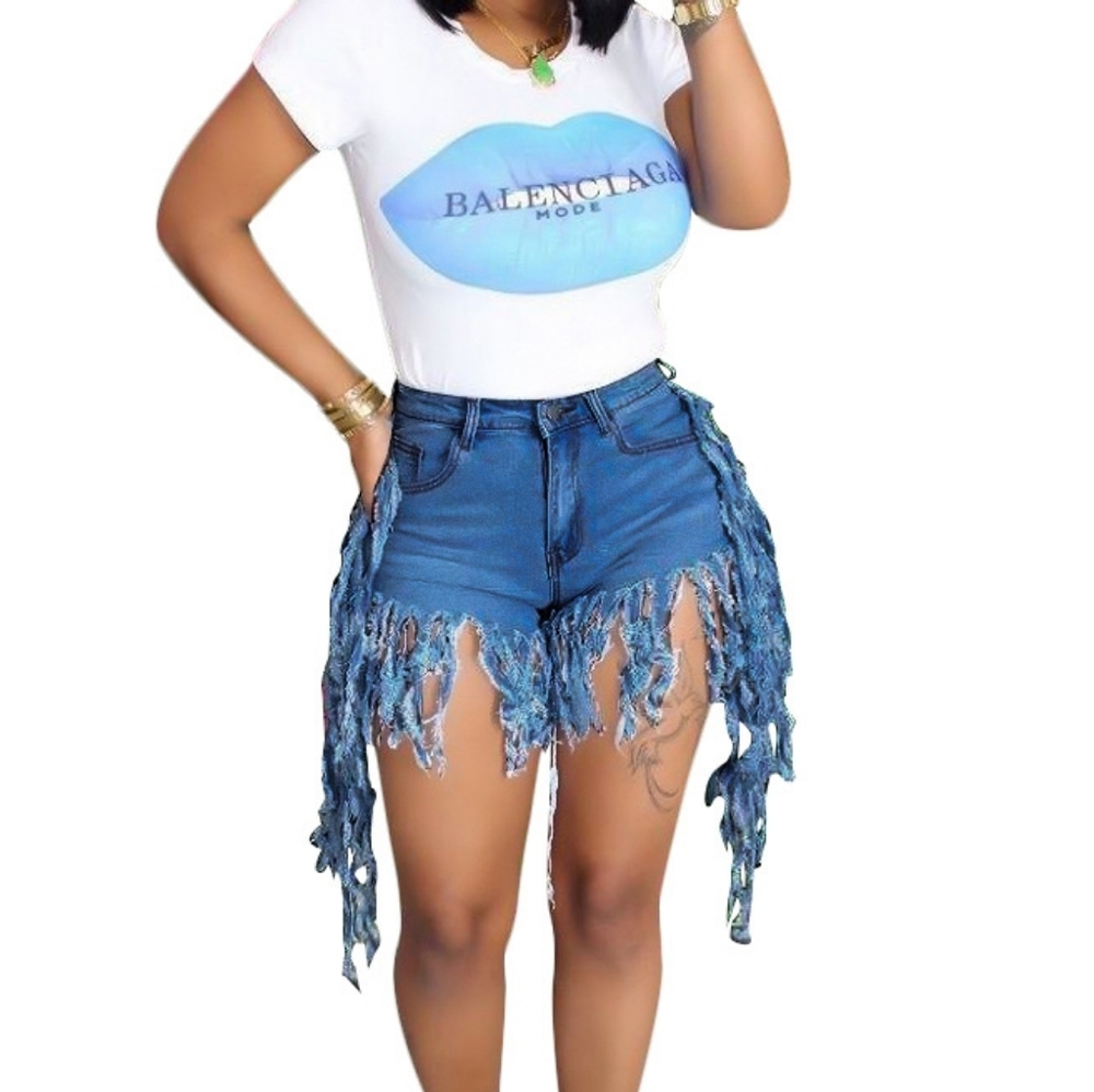 Fringe Jean Shorts